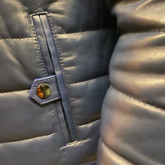 Giorgio Di Mare Dark Blue Leather Jacket : Medium Size - Picture 10 of 12